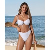 image:imageSUUKSESS Women High Waisted Underwire Bikini Set Cheeky High Cut 2 Piece Swimsuit216 White