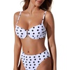 image:imageSUUKSESS Women High Waisted Underwire Bikini Set Cheeky High Cut 2 Piece Swimsuit216 White Black Polka Dot