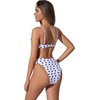 image:imageSUUKSESS Women High Waisted Underwire Bikini Set Cheeky High Cut 2 Piece Swimsuit216 White Black Polka Dot