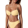 image:imageSUUKSESS Women High Waisted Underwire Bikini Set Cheeky High Cut 2 Piece Swimsuit216 Yellow