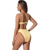 image:imageSUUKSESS Women High Waisted Underwire Bikini Set Cheeky High Cut 2 Piece Swimsuit216 Yellow