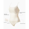 image:imageSUUKSESS Women One Piece Tummy Control Swimsuit Crisscross Backless Bathing SuitBeige White