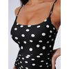 image:imageSUUKSESS Women One Piece Tummy Control Swimsuit Crisscross Backless Bathing SuitBlack White Polka Dots