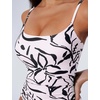 image:imageSUUKSESS Women One Piece Tummy Control Swimsuit Crisscross Backless Bathing SuitHeavy Petal