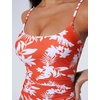 image:imageSUUKSESS Women One Piece Tummy Control Swimsuit Crisscross Backless Bathing SuitOrange Floral