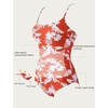 image:imageSUUKSESS Women One Piece Tummy Control Swimsuit Crisscross Backless Bathing SuitOrange Floral