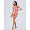 image:imageSUUKSESS Women One Piece Tummy Control Swimsuit Crisscross Backless Bathing SuitOrange Floral