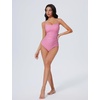 image:imageSUUKSESS Women One Piece Tummy Control Swimsuit Crisscross Backless Bathing SuitRed Gingham