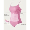 image:imageSUUKSESS Women One Piece Tummy Control Swimsuit Crisscross Backless Bathing SuitRed Gingham