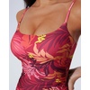 image:imageSUUKSESS Women One Piece Tummy Control Swimsuit Crisscross Backless Bathing SuitRed Pattern