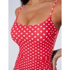 image:imageSUUKSESS Women One Piece Tummy Control Swimsuit Crisscross Backless Bathing SuitRed Polka Dot