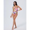 image:imageSUUKSESS Women One Piece Tummy Control Swimsuit Crisscross Backless Bathing SuitTropical Floral