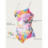 image:imageSUUKSESS Women One Piece Tummy Control Swimsuit Crisscross Backless Bathing SuitTropical Floral