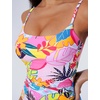 image:imageSUUKSESS Women One Piece Tummy Control Swimsuit Crisscross Backless Bathing SuitTropical Floral