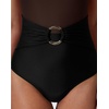 image:imageSUUKSESS Women Retro One Piece Swimsuit Metal Tummy Control V Neck Bathing Suit167 Brown Black