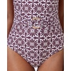 image:imageSUUKSESS Women Retro One Piece Swimsuit Metal Tummy Control V Neck Bathing Suit167 Brown Floral