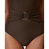 image:imageSUUKSESS Women Retro One Piece Swimsuit Metal Tummy Control V Neck Bathing Suit167 Deep Brown