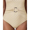 image:imageSUUKSESS Women Retro One Piece Swimsuit Metal Tummy Control V Neck Bathing Suit167 Gold White Color Block