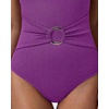 image:imageSUUKSESS Women Retro One Piece Swimsuit Metal Tummy Control V Neck Bathing Suit211 Metallic Deep Purple
