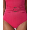image:imageSUUKSESS Women Retro One Piece Swimsuit Metal Tummy Control V Neck Bathing Suit211 Metallic Hot Pink