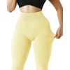 image:imageSUUKSESS Women Ribbed Seamless Leggings High Waisted Workout Gym Yoga Pants18 Butter Yellow