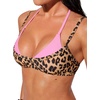 image:imageSUUKSESS Women Sexy Double Layer 2 Piece Bikini Set Cheeky Thong Halter SwimsuitLeopard Pink