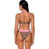 image:imageSUUKSESS Women Sexy Double Layer 2 Piece Bikini Set Cheeky Thong Halter SwimsuitLeopard Pink