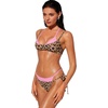 image:imageSUUKSESS Women Sexy Double Layer 2 Piece Bikini Set Cheeky Thong Halter SwimsuitLeopard Pink