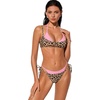 image:imageSUUKSESS Women Sexy Double Layer 2 Piece Bikini Set Cheeky Thong Halter SwimsuitLeopard Pink