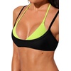 image:imageSUUKSESS Women Sexy Double Layer 2 Piece Bikini Set Cheeky Thong Halter SwimsuitNeon Black