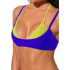 image:imageSUUKSESS Women Sexy Double Layer 2 Piece Bikini Set Cheeky Thong Halter SwimsuitPistachio Blue