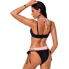 image:imageSUUKSESS Women Sexy Double Layer 2 Piece Bikini Set Cheeky Thong Halter SwimsuitSoft Pink Black