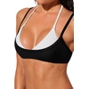 image:imageSUUKSESS Women Sexy Double Layer 2 Piece Bikini Set Cheeky Thong Halter SwimsuitWhite Black