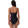 image:imageSUUKSESS Women Sexy One Piece Swimsuit Tummy Control Square Neck Bathing Suit154 Black Red Floral