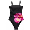 image:imageSUUKSESS Women Sexy One Piece Swimsuit Tummy Control Square Neck Bathing Suit154 Black Red Floral
