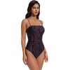 image:imageSUUKSESS Women Sexy One Piece Swimsuit Tummy Control Square Neck Bathing Suit154 Brown Black Zebra Print