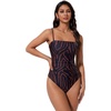 image:imageSUUKSESS Women Sexy One Piece Swimsuit Tummy Control Square Neck Bathing Suit154 Brown Black Zebra Print