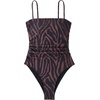 image:imageSUUKSESS Women Sexy One Piece Swimsuit Tummy Control Square Neck Bathing Suit154 Brown Black Zebra Print