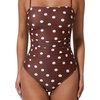image:imageSUUKSESS Women Sexy One Piece Swimsuit Tummy Control Square Neck Bathing Suit154 Brown White Polka Dots