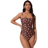 image:imageSUUKSESS Women Sexy One Piece Swimsuit Tummy Control Square Neck Bathing Suit154 Brown White Polka Dots