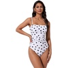 image:imageSUUKSESS Women Sexy One Piece Swimsuit Tummy Control Square Neck Bathing Suit154 White Black Polka Dot