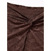 image:imageSUUKSESS Women Sexy Textured Bikini Sets High Waisted 3 Piece Swimsuit with SkirtDeep Brown