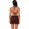 image:imageSUUKSESS Women Sexy Textured Bikini Sets High Waisted 3 Piece Swimsuit with SkirtDeep Brown