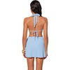 image:imageSUUKSESS Women Sexy Textured Bikini Sets High Waisted 3 Piece Swimsuit with SkirtLight Blue