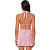 image:imageSUUKSESS Women Sexy Textured Bikini Sets High Waisted 3 Piece Swimsuit with SkirtPink