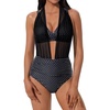 image:imageSUUKSESS Women 2 Piece Bikini Set High Waisted Tummy Control SwimsuitsBlack White Polka Dots