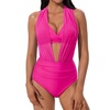 image:imageSUUKSESS Women 2 Piece Bikini Set High Waisted Tummy Control SwimsuitsHot Pink