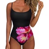 image:imageSUUKSESS Women One Piece Tummy Control Swimsuit Crisscross Backless Bathing SuitPink Floral