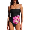 image:imageSUUKSESS Women Sexy One Piece Swimsuit Tummy Control Square Neck Bathing Suit154 Black Red Floral