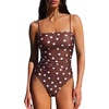 154 Brown White Polka Dots